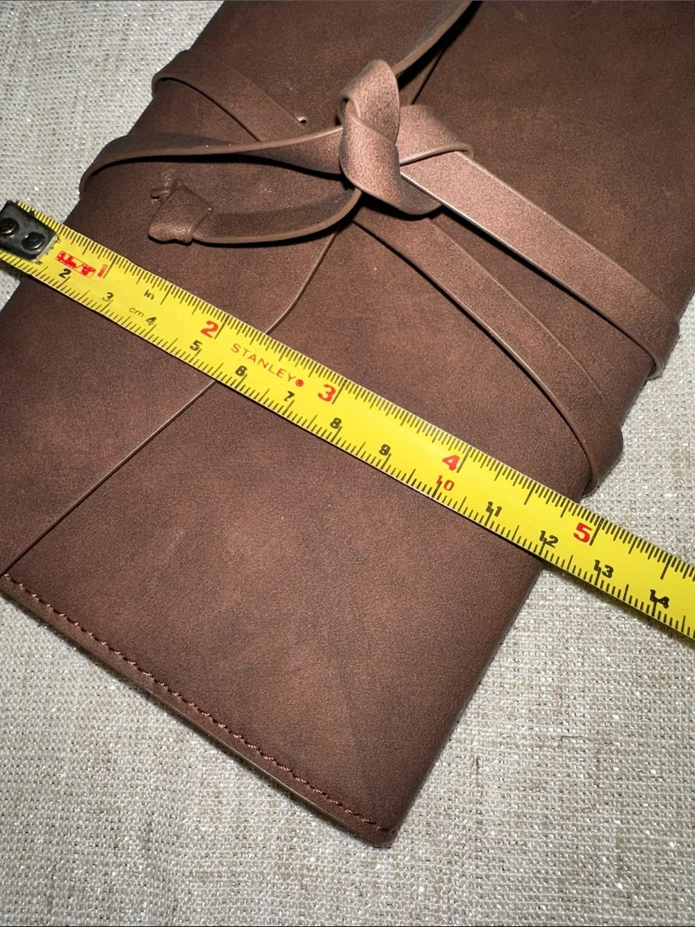 Dark Brown Leather Journal Envelope Notepad Wrap Around Closure Like New